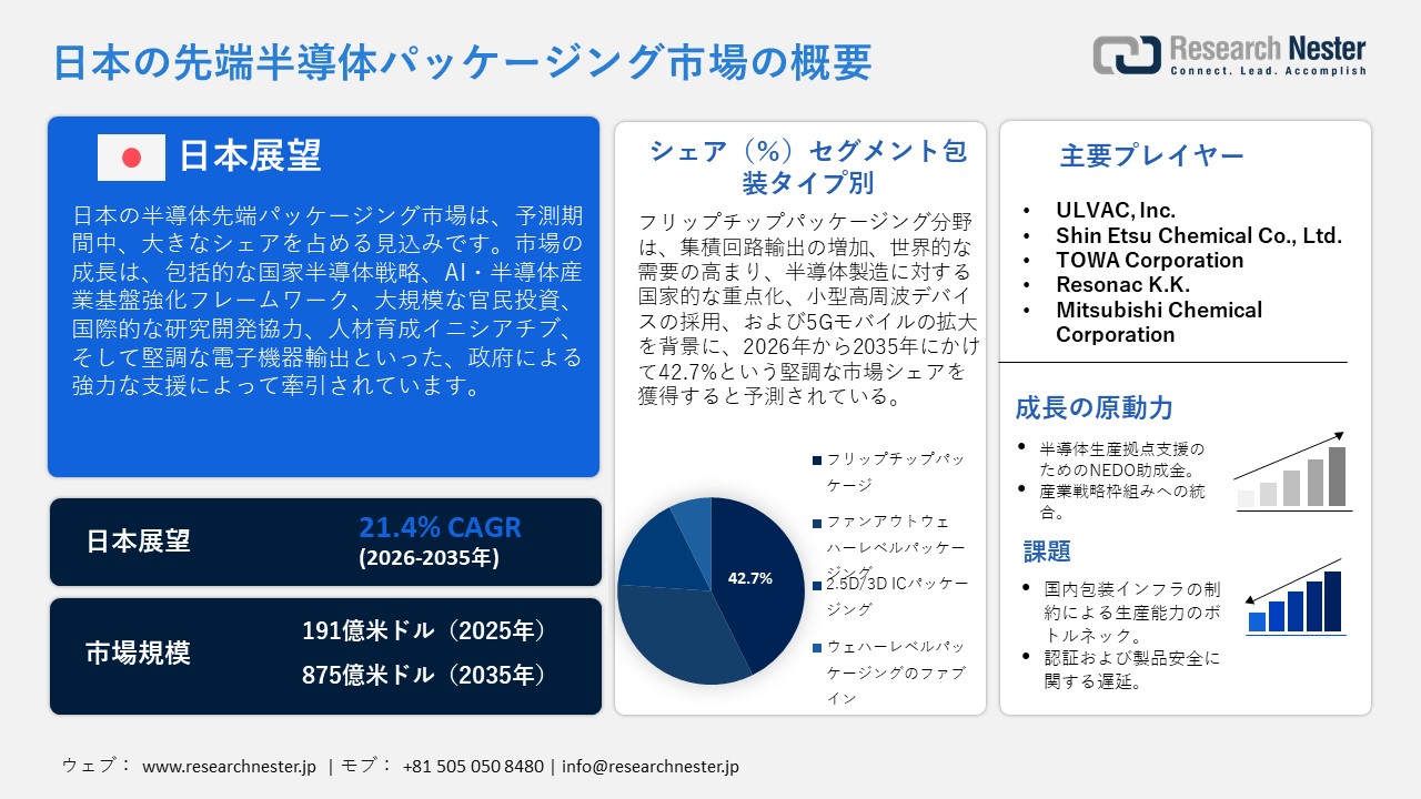日本の先端半導体パッケージング市場調査レポート：パッケージタイプ別（ファンアウトWLP、フリップチップ、2.5D/3D IC、ファブインWLP）;技術別;アプリケーション別 – 日本の需要と供給の分析、成長予測、統計レポート 2026ー2035年