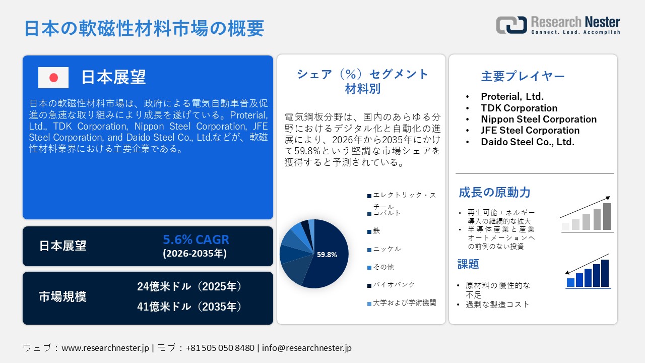 日本の軟磁性材料市場概要