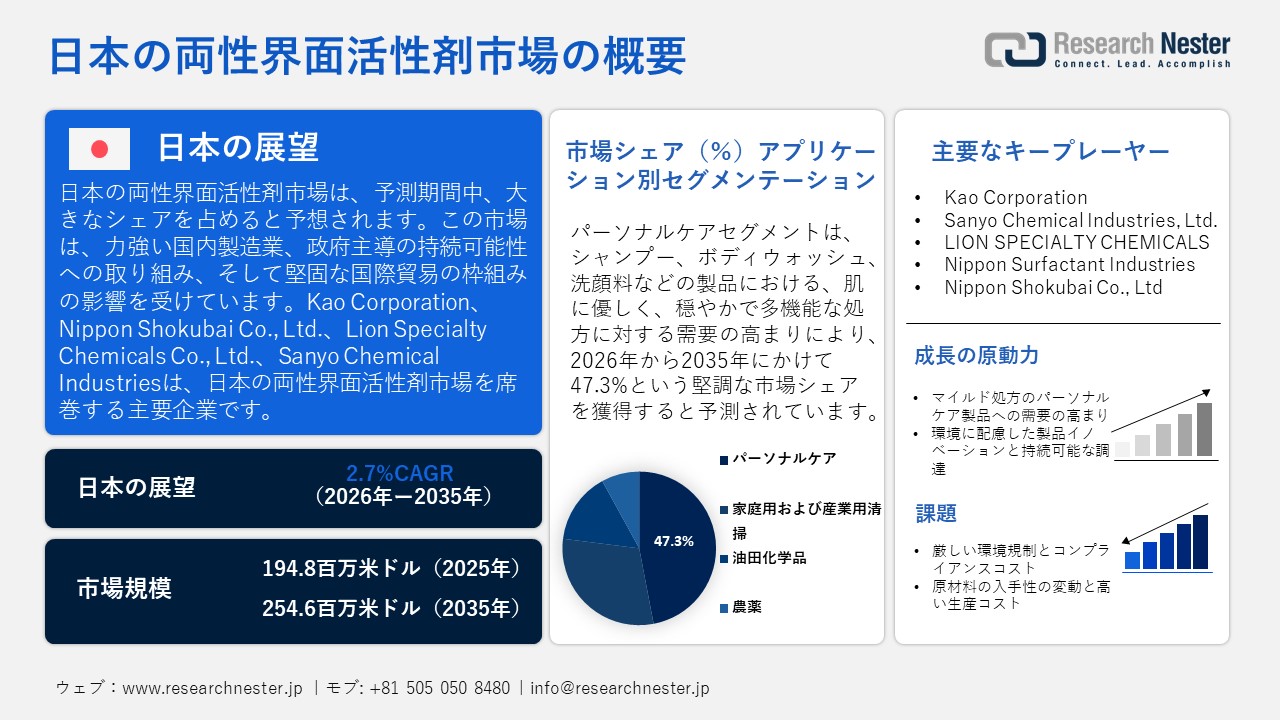 日本の両性界面活性剤市場概要